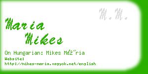 maria mikes business card